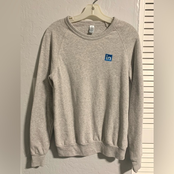 LinkedIn Light Grey Crewneck Sweatshirt (Size S) - Picture 1 of 4